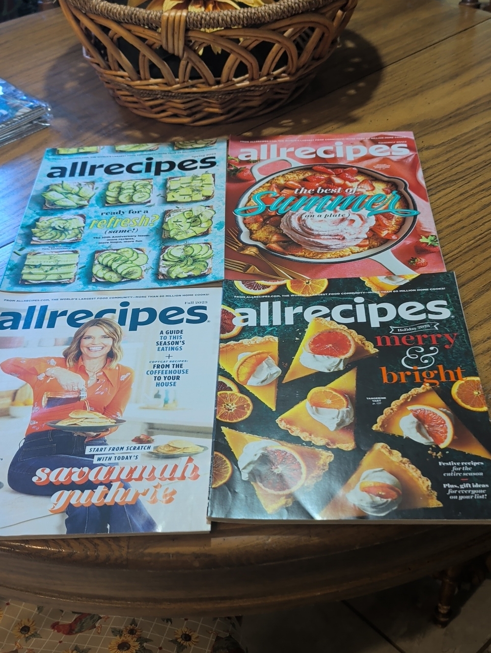 "Allrecipes" Magazine Collection - 2023 Colorful Covers (Set of 4)